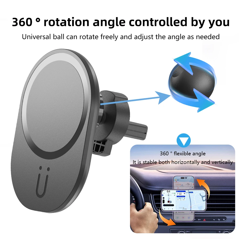 Magnetic Phone Holder For Car Vent - شاحن سيارة لاسلكي مغناطيسي صغير حامل