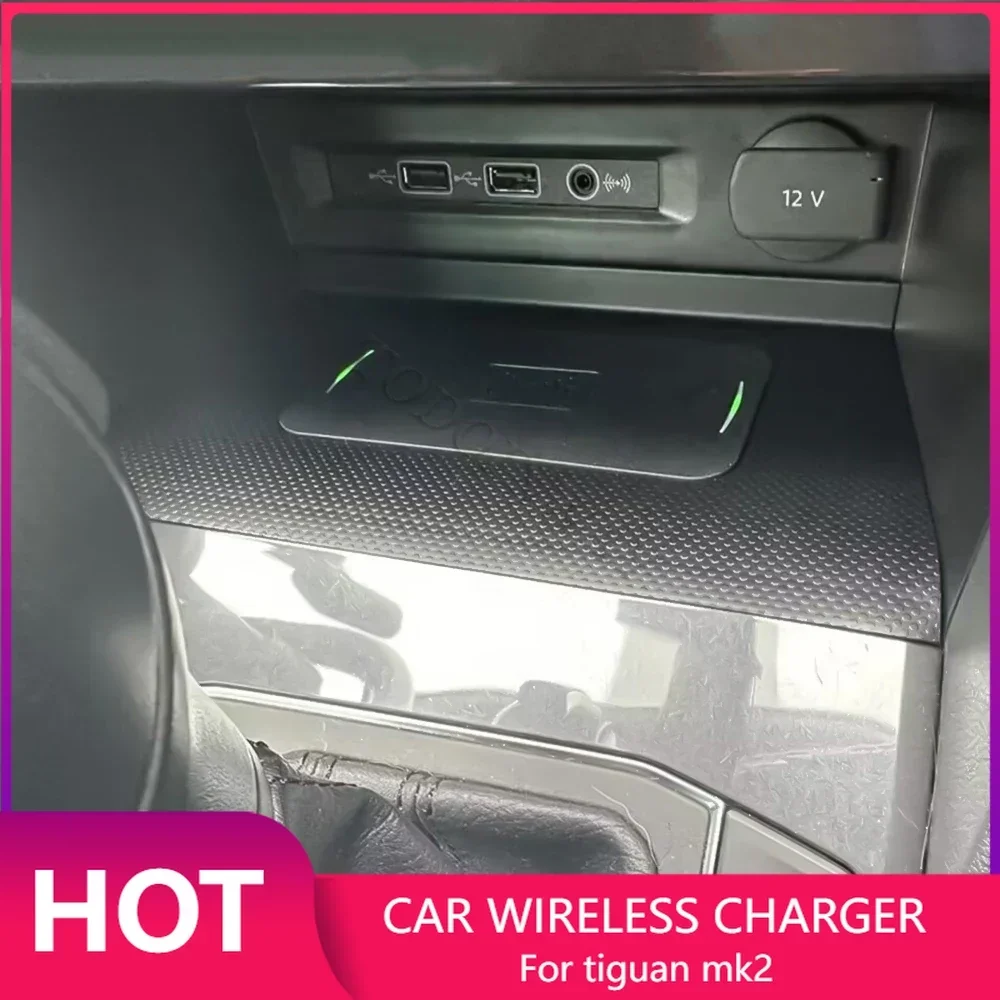 Wireless Car Charger Mount Fast Charging - شاحن لاسلكي للسيارة لفولكس واجن تيجوان