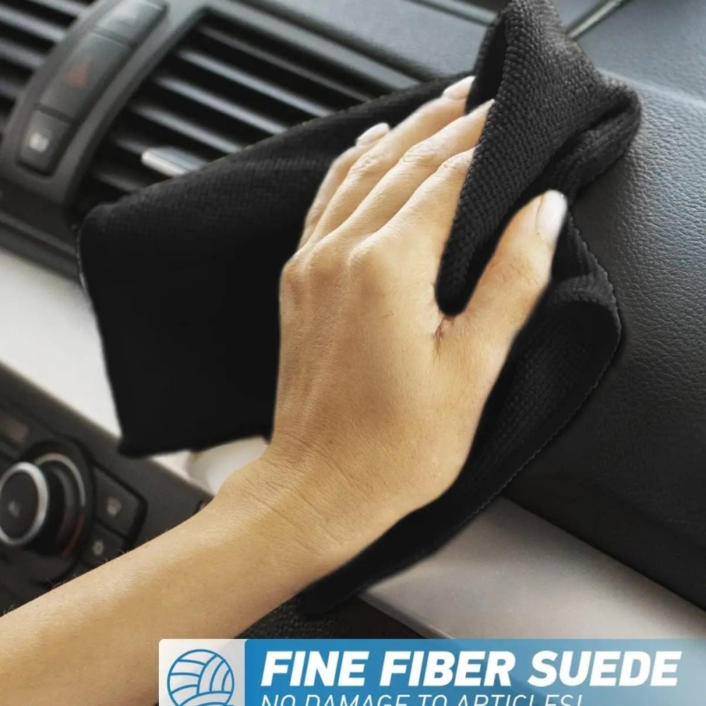 Microfiber Car Drying Towel Super Absorbent - قطعة قماش تنظيف سوداء من الألياف