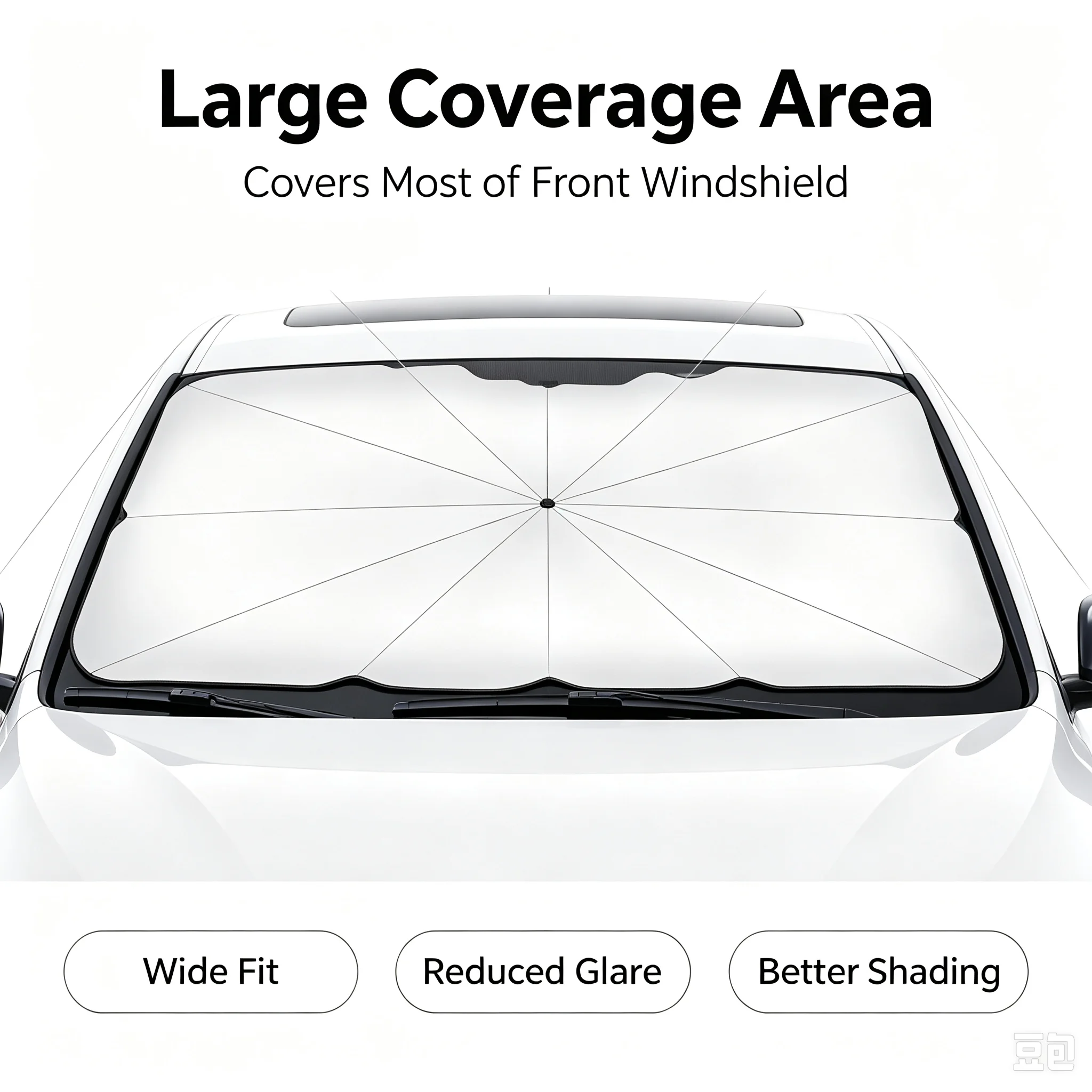 Car Sunshade Windshield Umbrella Foldable - مظلة قابلة للطي لحماية زجاج السيارة