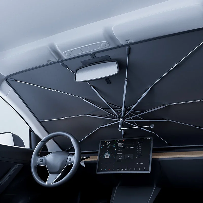 Car Sunshade Windshield Umbrella Foldable - مظلة سيارة قابلة للطي لحماية الزجاج