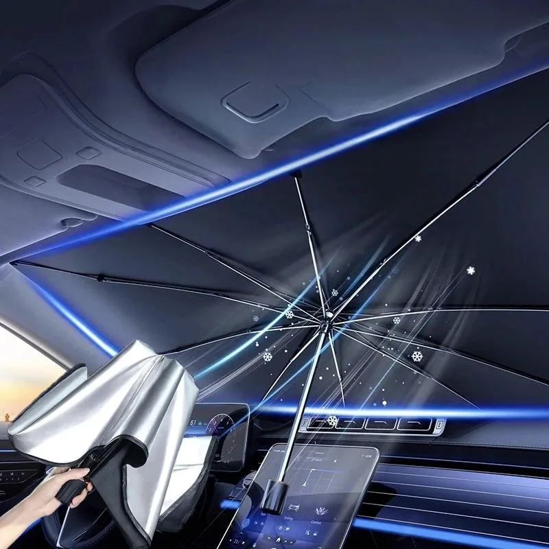 مظلة واقية من الشمس للسيارة قا - مراجعة Car Sunshade Windshield Umbrella Foldable وسعره