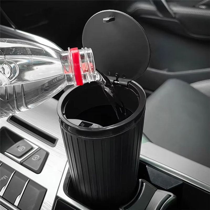 سلة مهملات للسيارة من نوع A60E - مراجعة Waterproof Car Trash Can With Lid وسعره