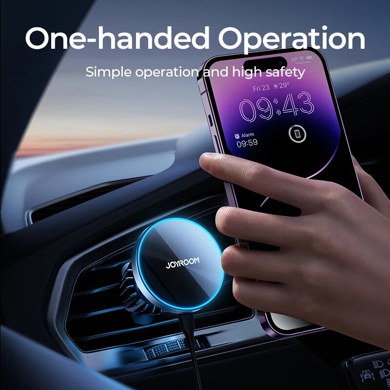 Joyroom-حامل هاتف السيارة المغ - مراجعة Wireless Car Charger Mount Fast Charging وسعره