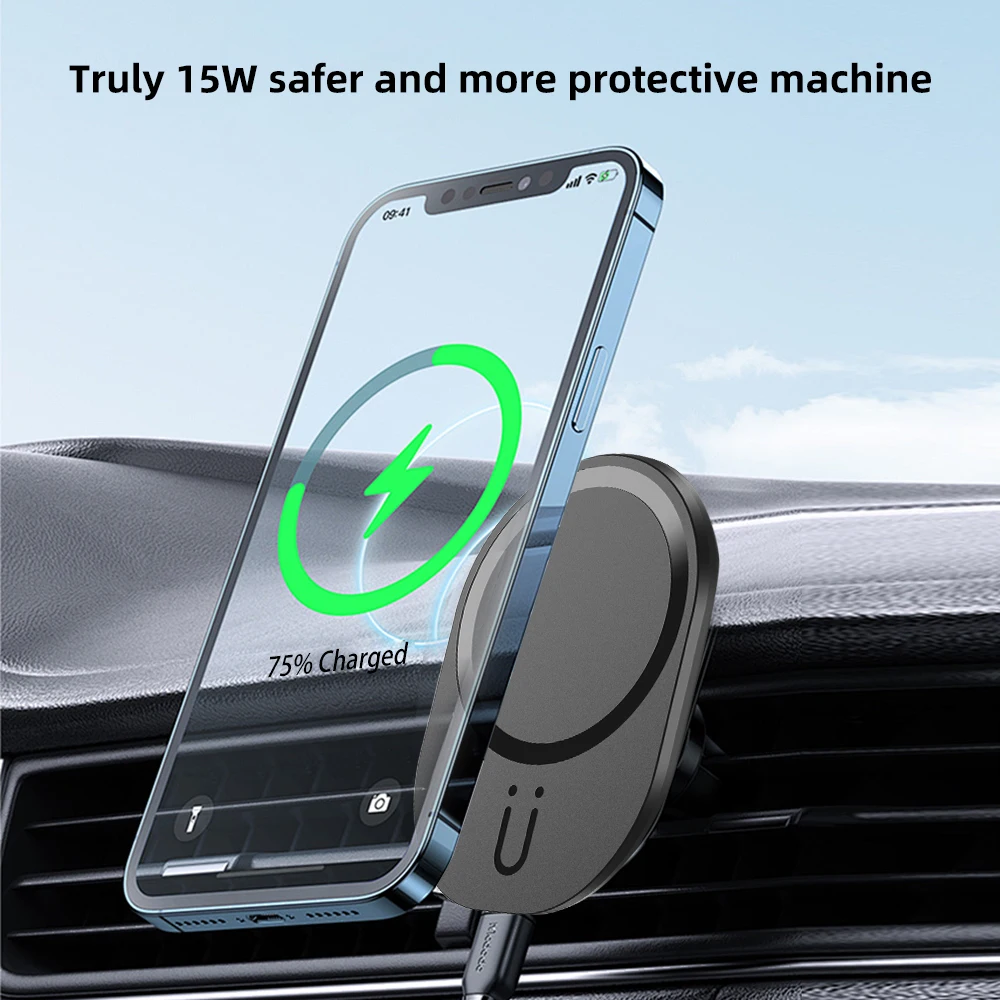 شاحن سيارة لاسلكي مغناطيسي صغي - مراجعة Magnetic Phone Holder For Car Vent وسعره