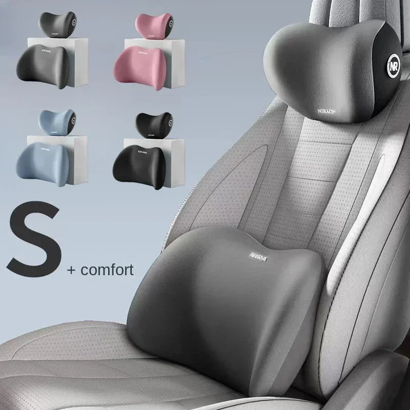 وسادة رقبة للسيارة من الفوم ال - مراجعة Memory Foam Car Neck Pillow Lumbar Support وسعره