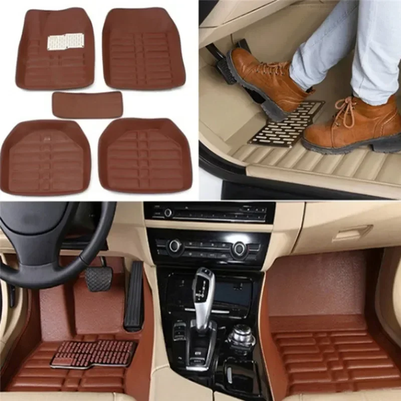 5 قطعة قسط سهلة التنظيف مقاوم  - مراجعة Car Floor Mats Universal Waterproof Leather وسعره