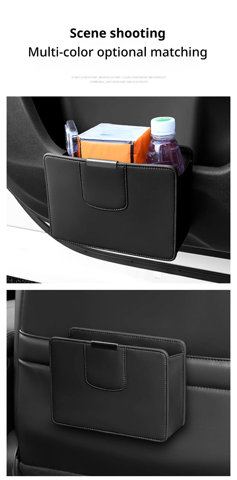 سلة قمامة للسيارة معلقة من الج - مراجعة Waterproof Car Trash Can With Lid وسعره