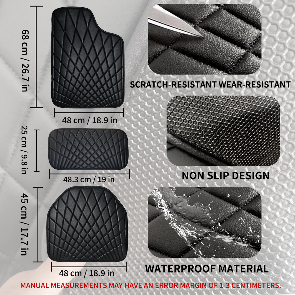 مجموعة دواسات سيارة جلدية عالم - مراجعة Car Floor Mats Universal Waterproof Leather وسعره