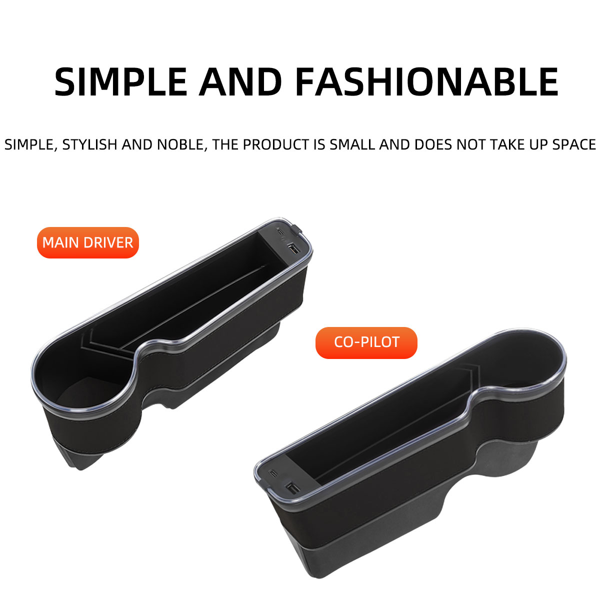 منظم تخزين لفجوة مقعد السيارة  - مراجعة Seat Gap Filler Organizer With Usb Charger وسعره