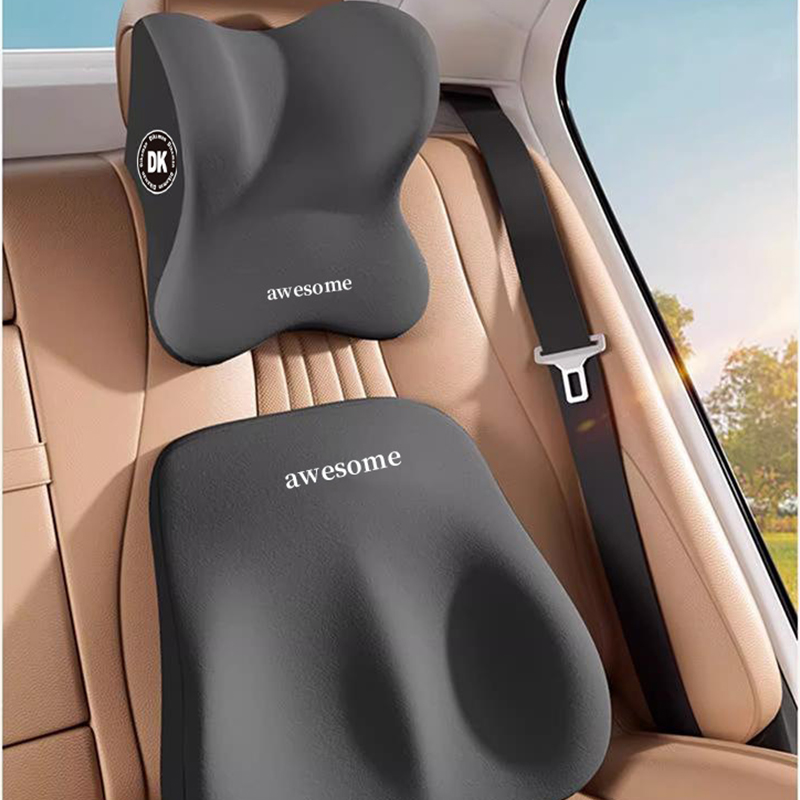 مجموعة وسادة الرقبة ودعامة الظ - مراجعة Memory Foam Car Neck Pillow Lumbar Support وسعره