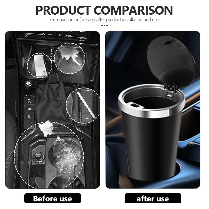 سلة مهملات صغيرة للسيارة مقاوم - مراجعة Waterproof Car Trash Can With Lid وسعره