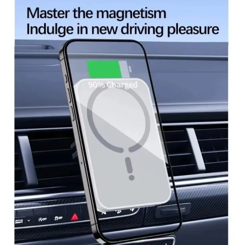 شاحن سيارة لاسلكي مغناطيسي بقو - مراجعة Magnetic Phone Holder For Car Vent وسعره