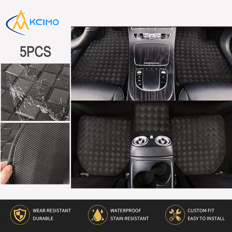 5 قطع من سجاد السيارة المصنوع  - مراجعة Car Floor Mats Universal Waterproof Leather وسعره