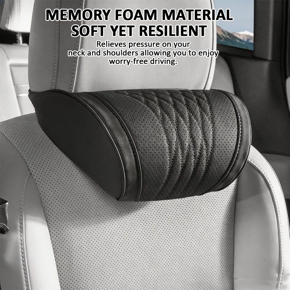 وسادة فاخرة لمسند رأس السيارة  - مراجعة Memory Foam Car Neck Pillow Lumbar Support وسعره