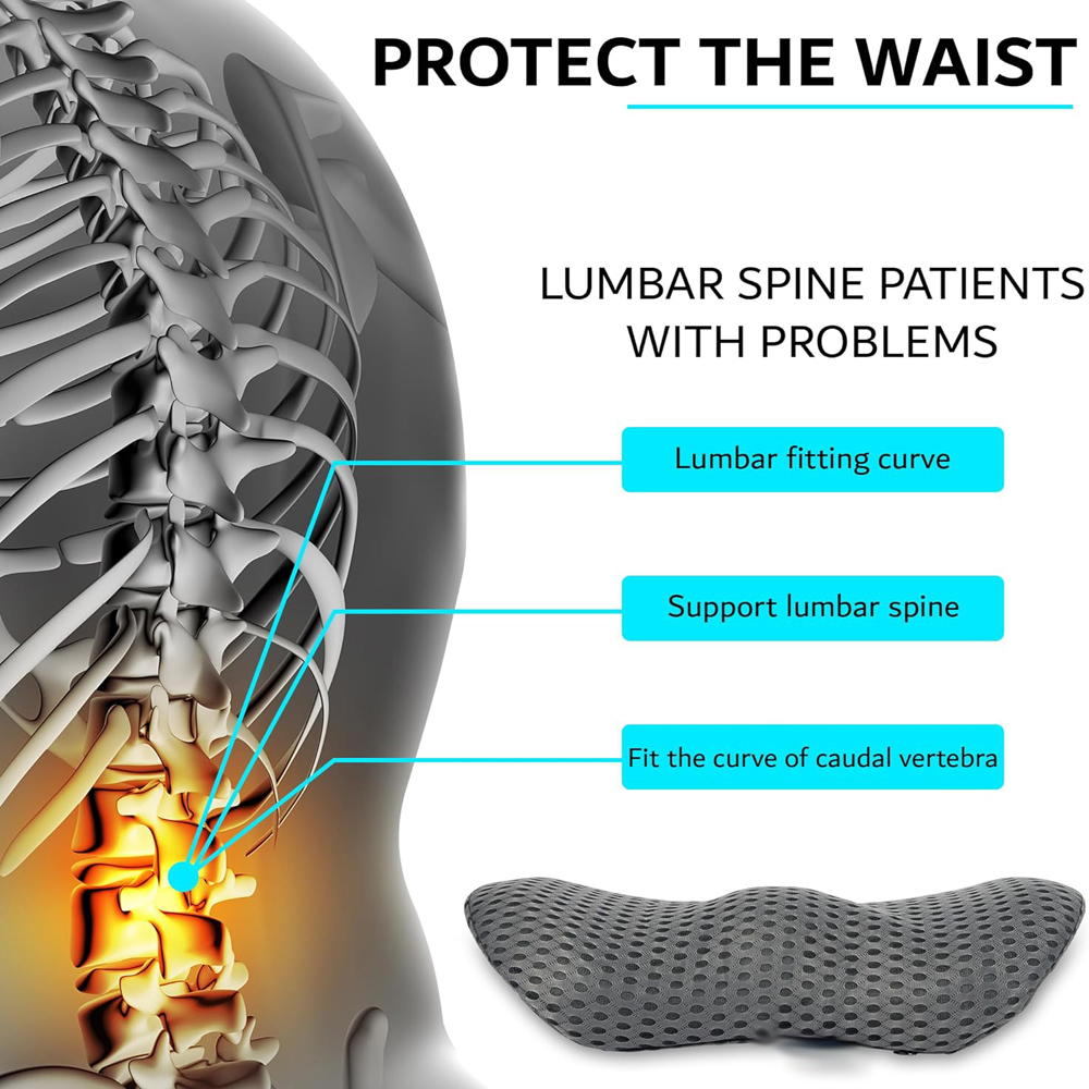 وسادة ذاكرة قابلة للتنفس لمقعد - مراجعة Memory Foam Car Neck Pillow Lumbar Support وسعره