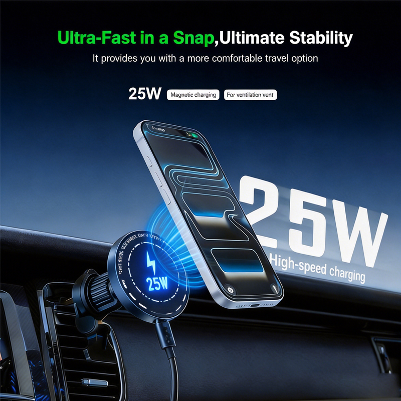 حامل شحن لاسلكي مغناطيسي للسيا - مراجعة Magnetic Phone Holder For Car Vent وسعره