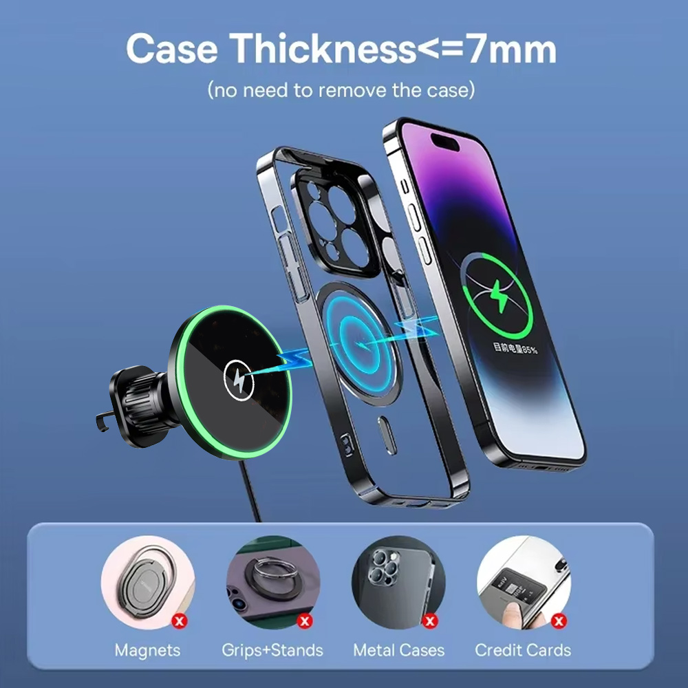 شاحن سيارة لاسلكي مغناطيسي سري - مراجعة Wireless Car Charger Mount Fast Charging وسعره