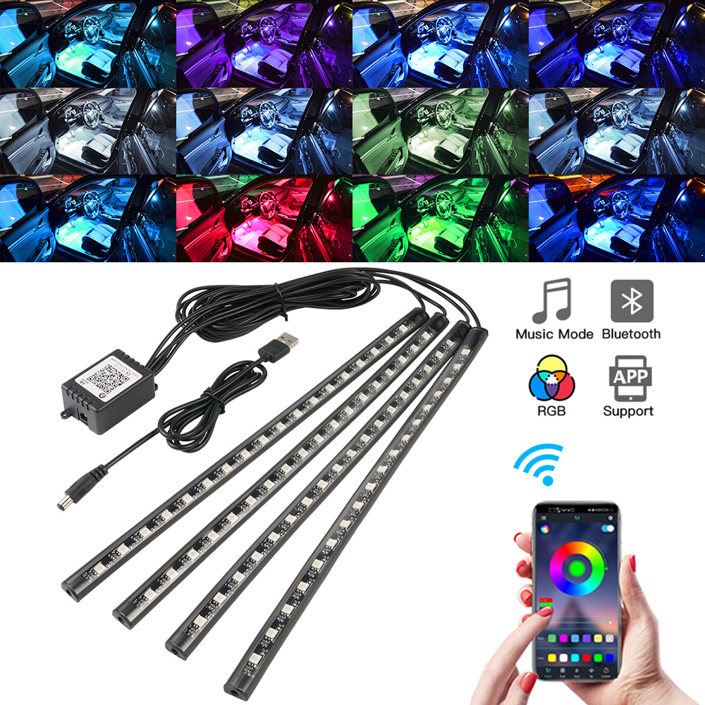 النيون LED الداخلية سيارة ضوء  - مراجعة Led Ambient Interior Car Lights App Control وسعره