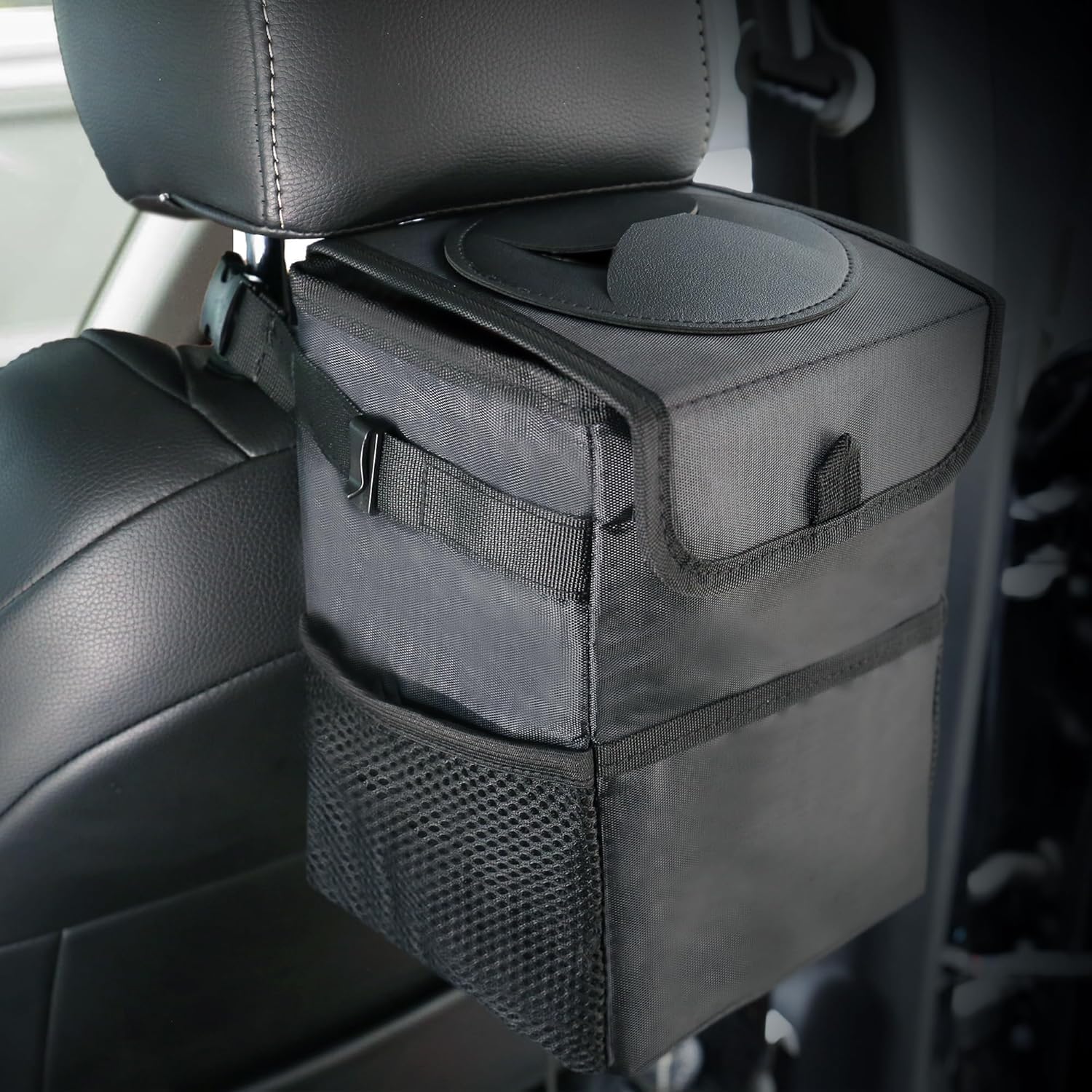 سلة مهملات السيارة 3 في 1 مع غ - مراجعة Waterproof Car Trash Can With Lid وسعره
