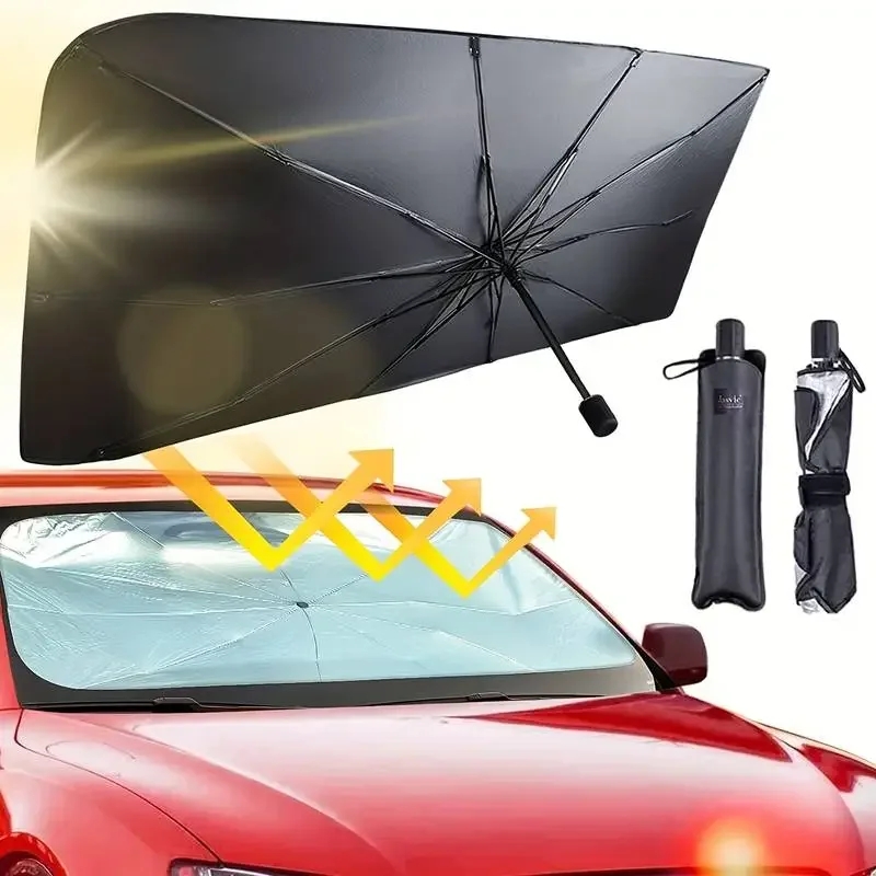 مظلة السيارات الزجاج الأمامي م - مراجعة Car Sunshade Windshield Umbrella Foldable وسعره