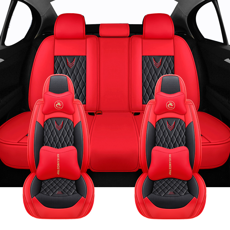 مجموعة كاملة من أغطية مقاعد ال - مراجعة Leather Car Seat Covers Full Set Universal وسعره