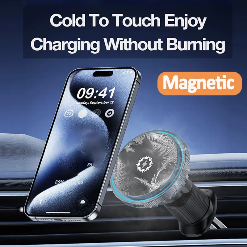 شاحن سيارة لاسلكي مغناطيسي بتق - مراجعة Magnetic Phone Holder For Car Vent وسعره