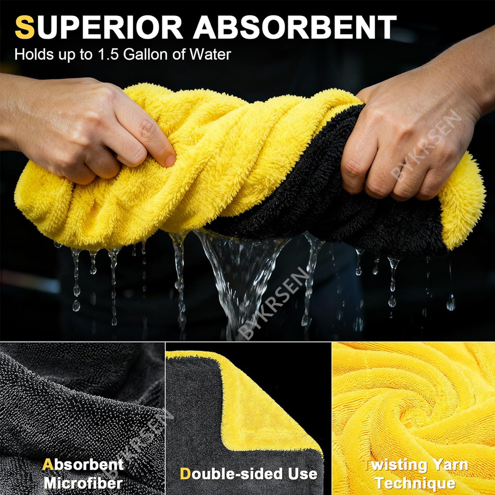 منشفة غسيل سيارات كبيرة الحجم  - مراجعة Microfiber Car Drying Towel Super Absorbent وسعره