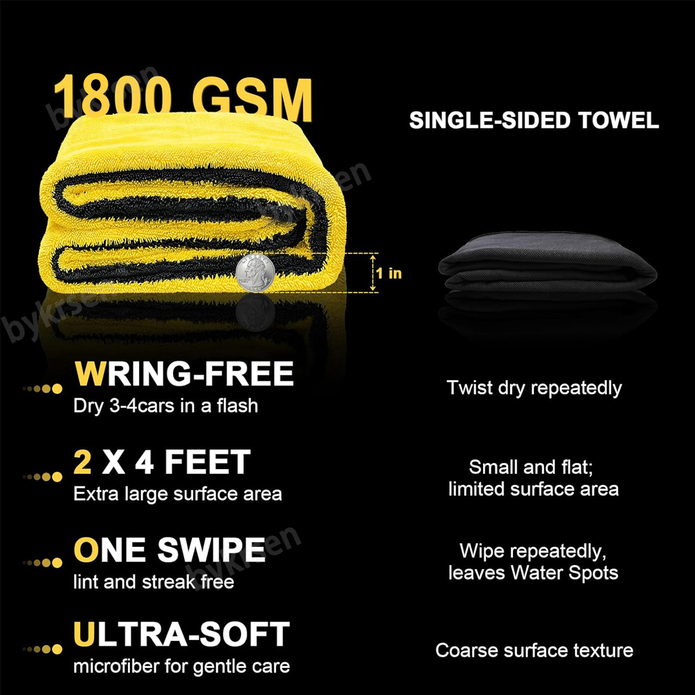 منشفة غسيل سيارات كبيرة الحجم  - مراجعة Microfiber Car Drying Towel Super Absorbent وسعره